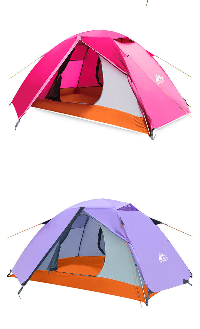 Cheap Goat Tents Hewolf Tent professional outdoor men women double layer double tent field camping equipment four seasons rainstorm camping tent Tents 